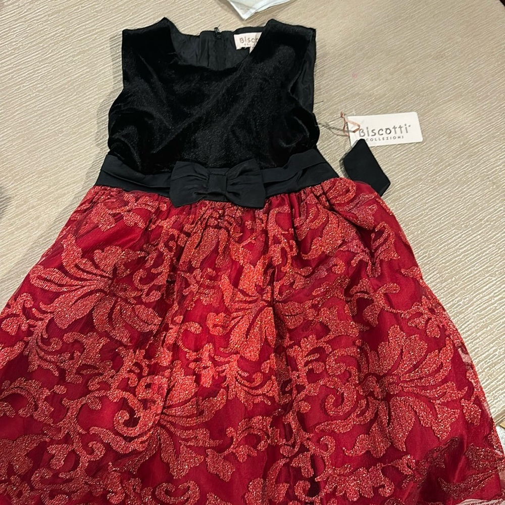 NWT black and red party dress girls size 7